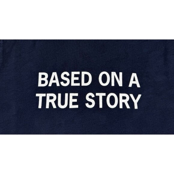 Hiro Clark T-Shirt Mens Size Large Navy Based On A True Story Short Sleeve - Picture 3 of 10